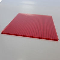 Сотовый поликарбонат красный толщиной 4мм - 16мм